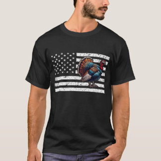 Patriotic Turkey American Flag Erntedank USA T-Shirt