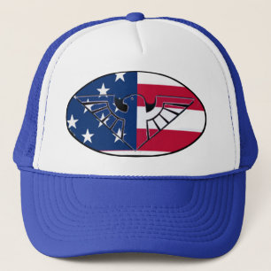 Patriotic U S Ein rustikaler Adler und Fahne - Hat Truckerkappe