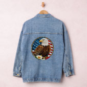 Patriotic U.S. Flag Bald Eagle Blume Graphic Jeansjacke (Hangar)