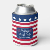 Patriotic U.S. Flag Happy 4. Juli Familienname Dosenkühler (Kanne Vorderseite)