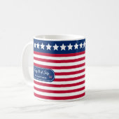 Patriotic U.S. Flag Happy 4. Juli Familienname Kaffeetasse (Vorderseite Links)