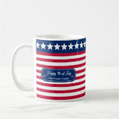 Patriotic U.S. Flag Happy 4. Juli Familienname Kaffeetasse (Links)