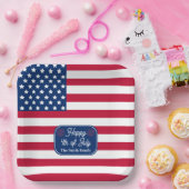 Patriotic U.S. Flag Happy 4. Juli Familienname Pappteller (Party)