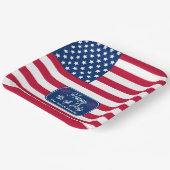 Patriotic U.S. Flag Happy 4. Juli Familienname Pappteller (Gewinkelt)