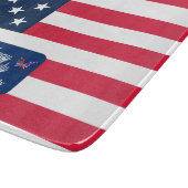 Patriotic U.S. Flag Happy 4. Juli Familienname Schneidebrett (Ecke)