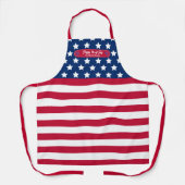 Patriotic U.S. Flag Happy 4. Juli Familienname Schürze (Vorderseite)