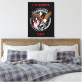 Patriotic U. S. Marines Military Wars Canvas Print Leinwanddruck (Insitu (Schlafzimmer))