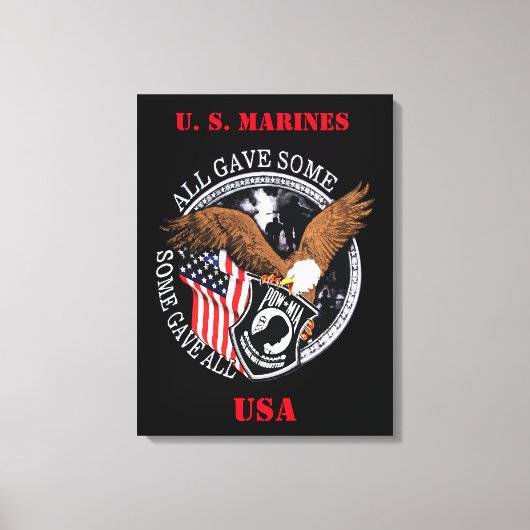 Patriotic U. S. Marines Military Wars Canvas Print Leinwanddruck (Vorderseite)