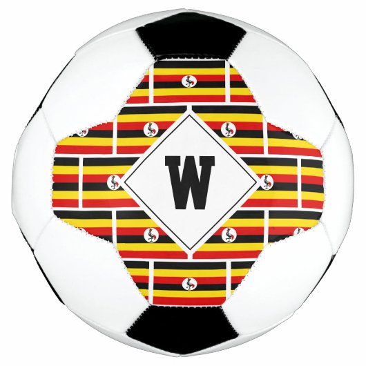 Patriotic UGANDA FLAG Monogram Soccer Ball (Vorderseite)