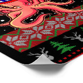 Patriotic Ugly Christmas Sweater Women Kids Men Poster (Ecke)