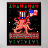 Patriotic Ugly Christmas Sweater Women Kids Men Poster (Vorne)