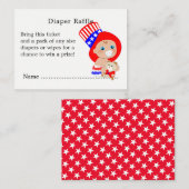 Patriotic Uncle Sam American Baby Diaper Raffle Begleitkarte (Vorne/Hinten)
