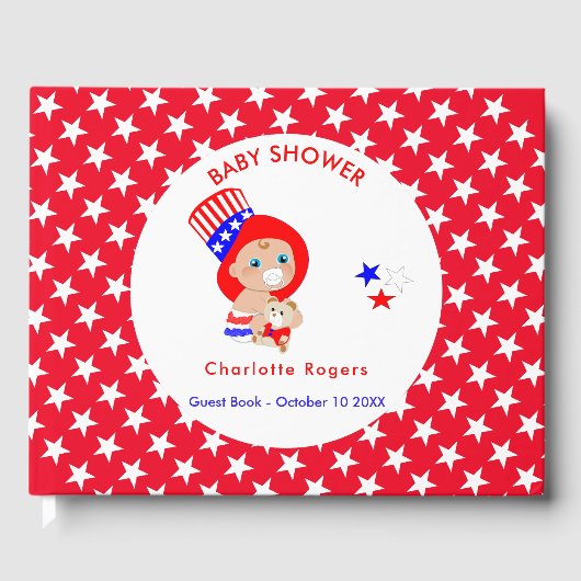 Patriotic Uncle Sam American Baby Personalisiert Gästebuch (Vorderseite)