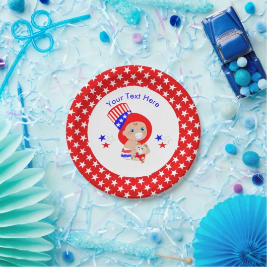 Patriotic Uncle Sam American Baby Personalisiert Pappteller (Party)