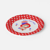 Patriotic Uncle Sam American Baby Personalisiert Pappteller (Schrägansicht)