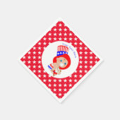 Patriotic Uncle Sam American Baby Personalisiert Serviette (Ecke)