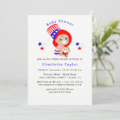 Patriotic Uncle Sam American Baby Shower Einladung (Stehend Vorderseite)