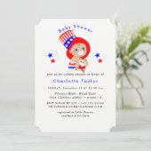 Patriotic Uncle Sam American Baby Shower Einladung (Stehend Vorderseite)
