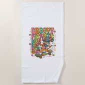 Patriotic Uncle Sam Cat Retro Typography T-Shirt ( Strandtuch (Vorderseite)
