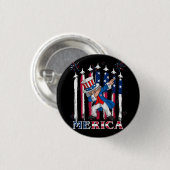 Patriotic Uncle Sam Dabbing 4. Juli Button (Vorne & Hinten)