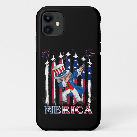 Patriotic Uncle Sam Dabbing 4. Juli Case-Mate iPhone Hülle (Rückseite)