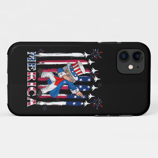 Patriotic Uncle Sam Dabbing 4. Juli Case-Mate iPhone Hülle (Rückseite (Horizontal))