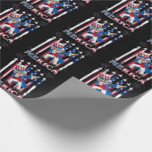 Patriotic Uncle Sam Dabbing 4. Juli Geschenkpapier (Ecke)