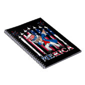 Patriotic Uncle Sam Dabbing 4. Juli Notizblock (Rechte Seite)
