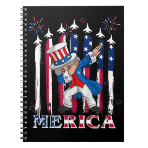 Patriotic Uncle Sam Dabbing 4. Juli Notizblock