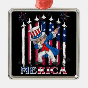 Patriotic Uncle Sam Dabbing 4. Juli Ornament Aus Metall