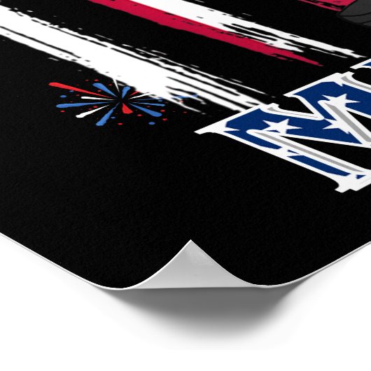 Patriotic Uncle Sam Dabbing 4. Juli Poster (Ecke)