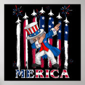 Patriotic Uncle Sam Dabbing 4. Juli Poster (Vorne)