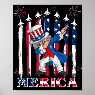 Patriotic Uncle Sam Dabbing 4. Juli Poster