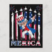 Patriotic Uncle Sam Dabbing 4. Juli Postkarte (Vorderseite)