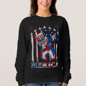 Patriotic Uncle Sam Dabbing 4. Juli Sweatshirt (Vorderseite)