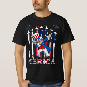 Patriotic Uncle Sam Dabbing 4. Juli T-Shirt
