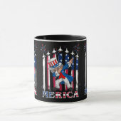 Patriotic Uncle Sam Dabbing 4. Juli Tasse (Zentrum)