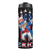 Patriotic Uncle Sam Dabbing 4. Juli Thermosbecher (Vorderseite)
