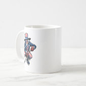 Patriotic Uncle Sam Hockey Spieler 4. Juli Männer Kaffeetasse (Vorderseite Links)