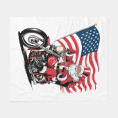 Patriotic Uncle Sam Motorcycle Fleecedecke (Vorderseite (Horizontal))