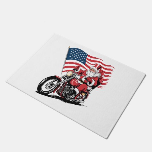 Patriotic Uncle Sam Motorcycle Fußmatte (Schrägansicht)