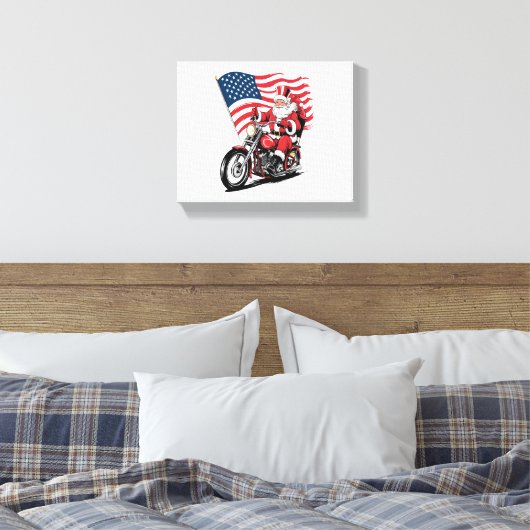Patriotic Uncle Sam Motorcycle Leinwanddruck (Insitu (Schlafzimmer))