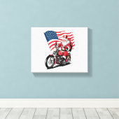Patriotic Uncle Sam Motorcycle Leinwanddruck (Insitu (Holzboden))