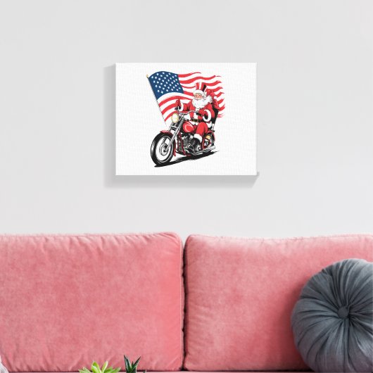 Patriotic Uncle Sam Motorcycle Leinwanddruck (Insitu (Wohnzimmer))