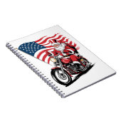 Patriotic Uncle Sam Motorcycle Notizblock (Rechte Seite)