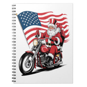 Patriotic Uncle Sam Motorcycle Notizblock