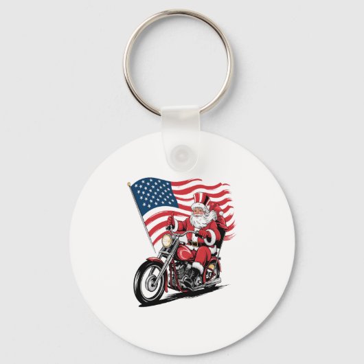 Patriotic Uncle Sam Motorcycle Schlüsselanhänger (Vorderseite)