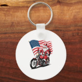 Patriotic Uncle Sam Motorcycle Schlüsselanhänger (Vorderseite)