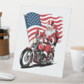 Patriotic Uncle Sam Motorcycle Sockelschild (In Situ)