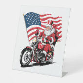 Patriotic Uncle Sam Motorcycle Sockelschild (Vorderseite)